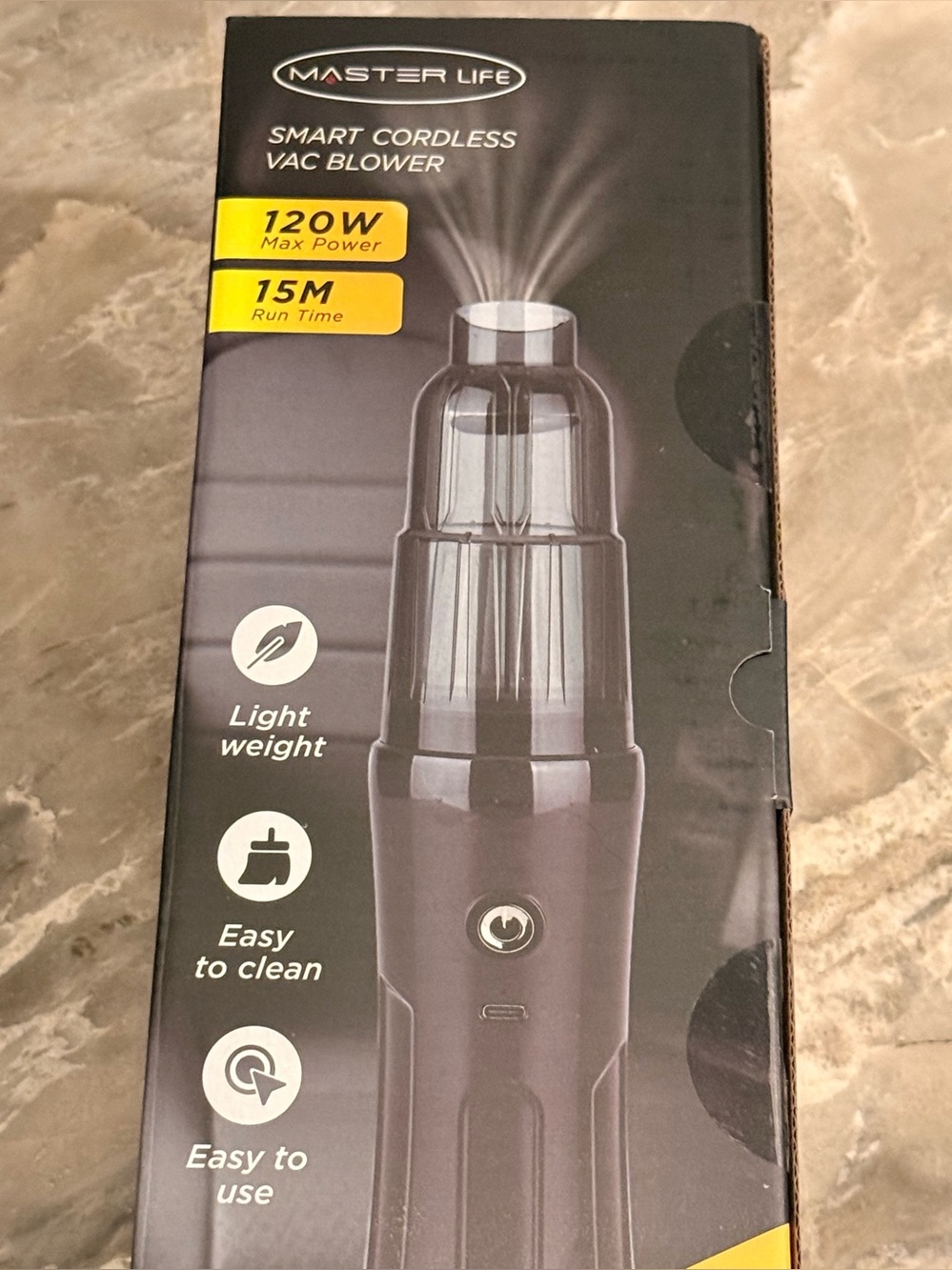 New in box. MASTER LIFE
SMART CORDLESS VAC BLOWER. Tested Perfect, powerful Unit